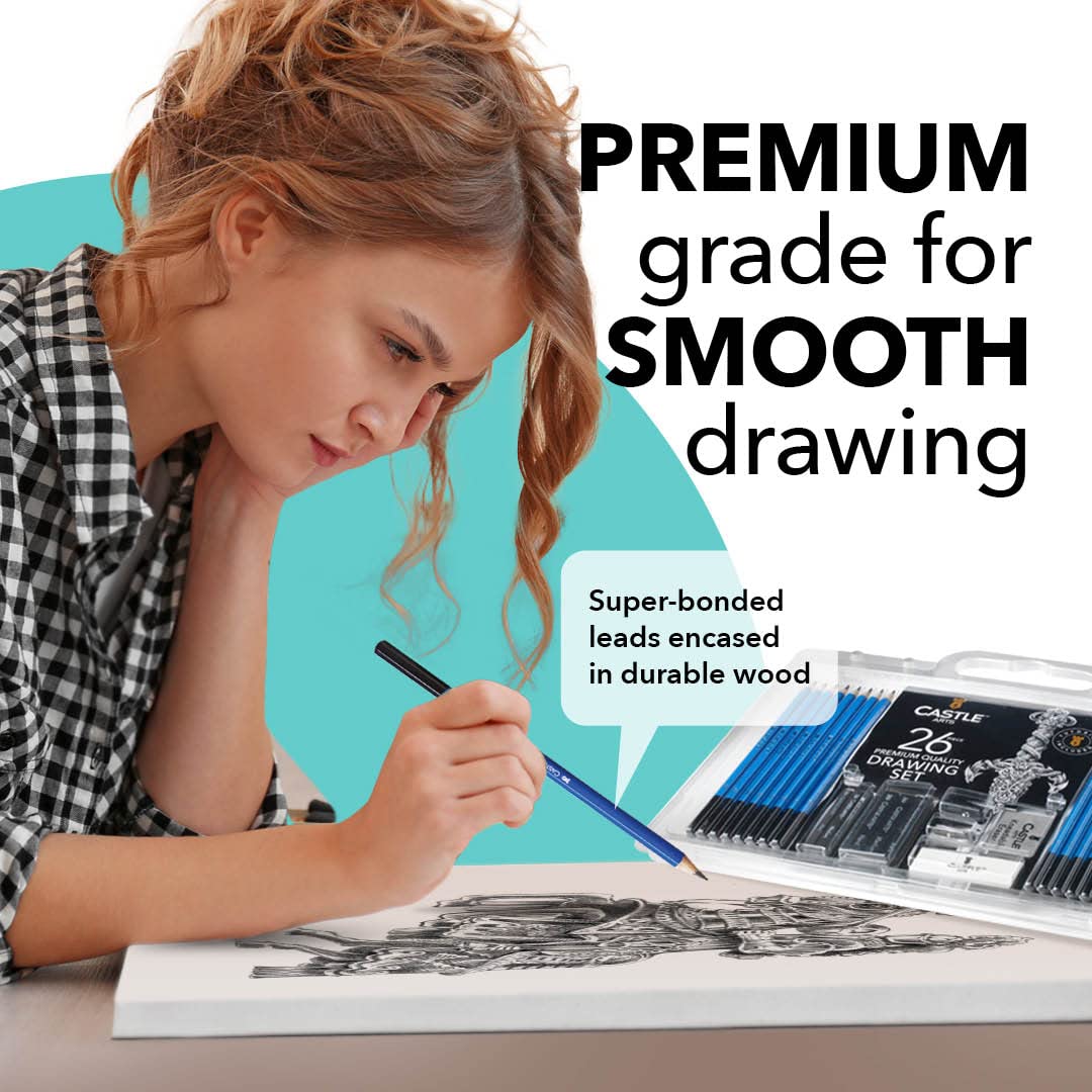 26 Piece Drawing and Sketching Graphite Pencil Art Set