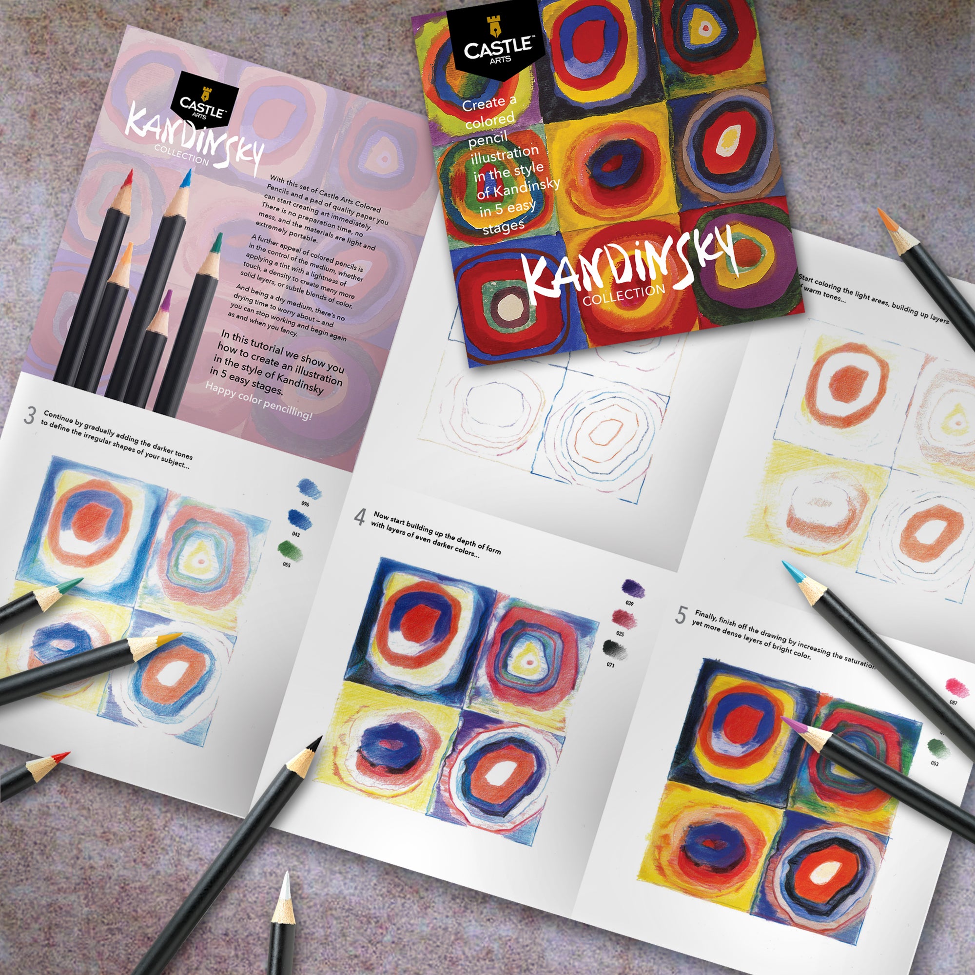 24 Pièces Crayons De Couleur Kandinsky Dans Un Étui À Étain D'affichage