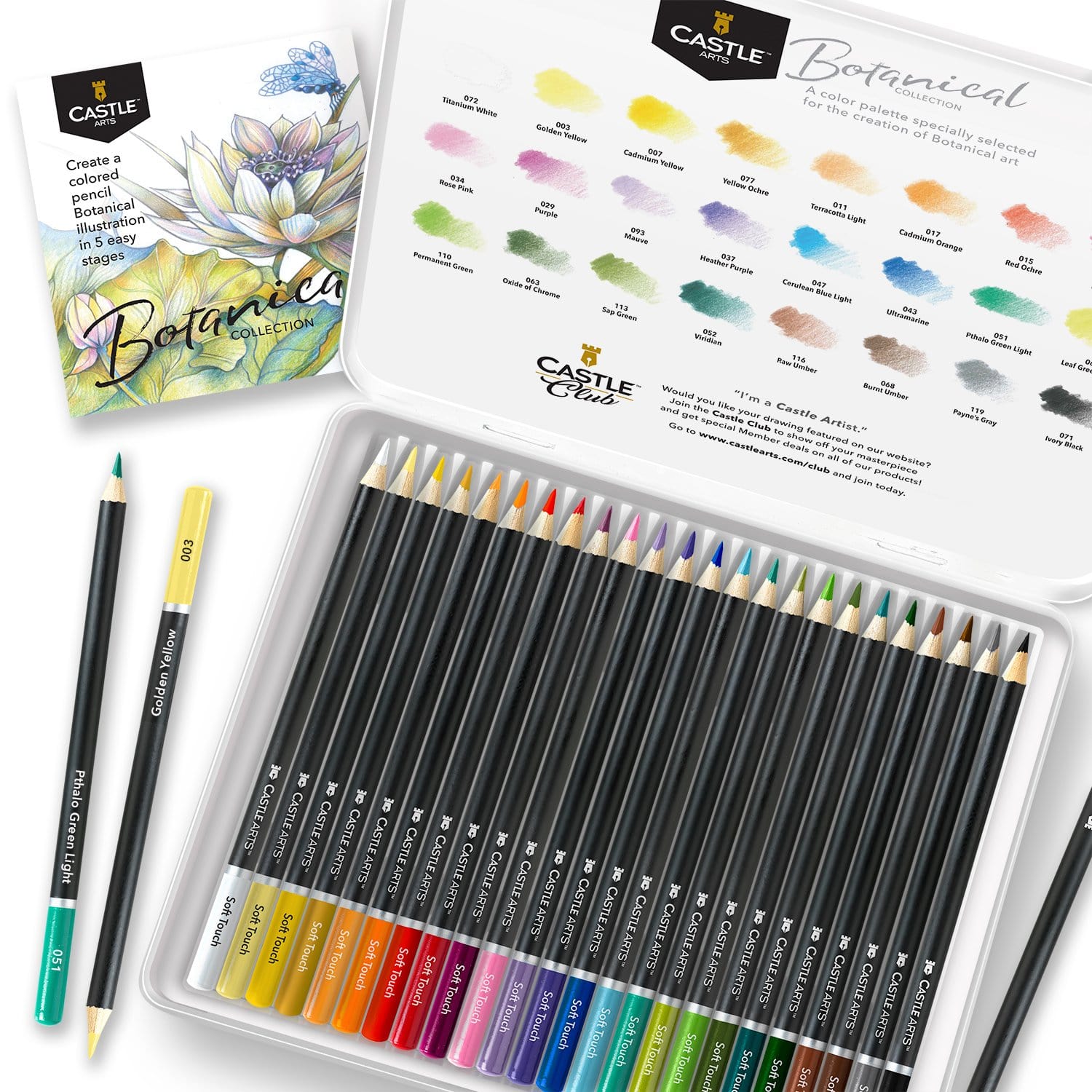 48 Piece Portrait & Botanical Coloured Pencils Palette Bundle