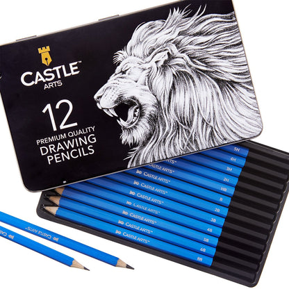 12 Teiliges Graphitstift Set Zum Zeichnen Und Skizzieren In Display Dose